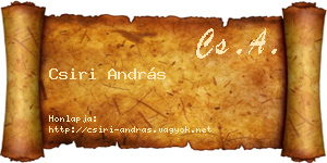 Csiri András névjegykártya